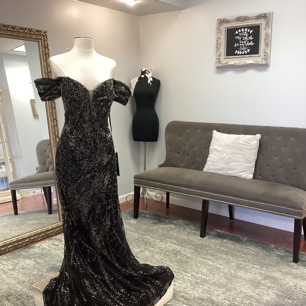 Bridesmaids or Mothers of the Bride, Dramatic Black Formal Gown